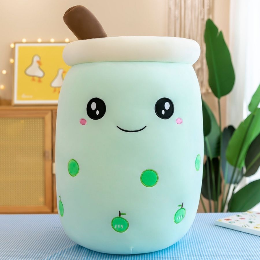 Oreiller Peluche Bubble Tea Kawaii – Boba Thé Au Lait Mignon 30x40cm, Cadeau Adorable Pour Enfants Et Ados