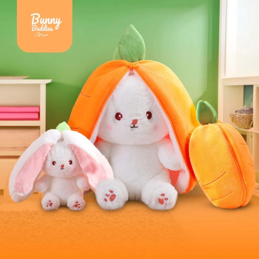 Peluche lapin blanc carotte BUNNIES BY THE DAY 25 YEARS