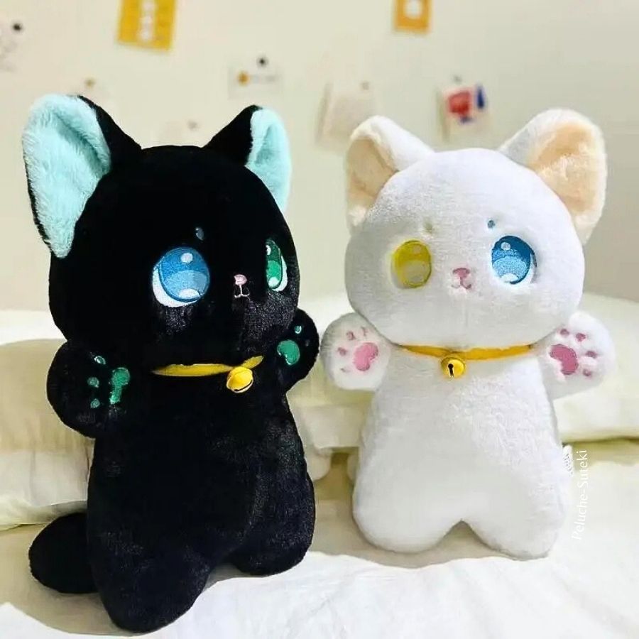 Porte-clés Chat En Peluche Noir - Cadeau Kawaii Pour Les Amoureux Des Animaux