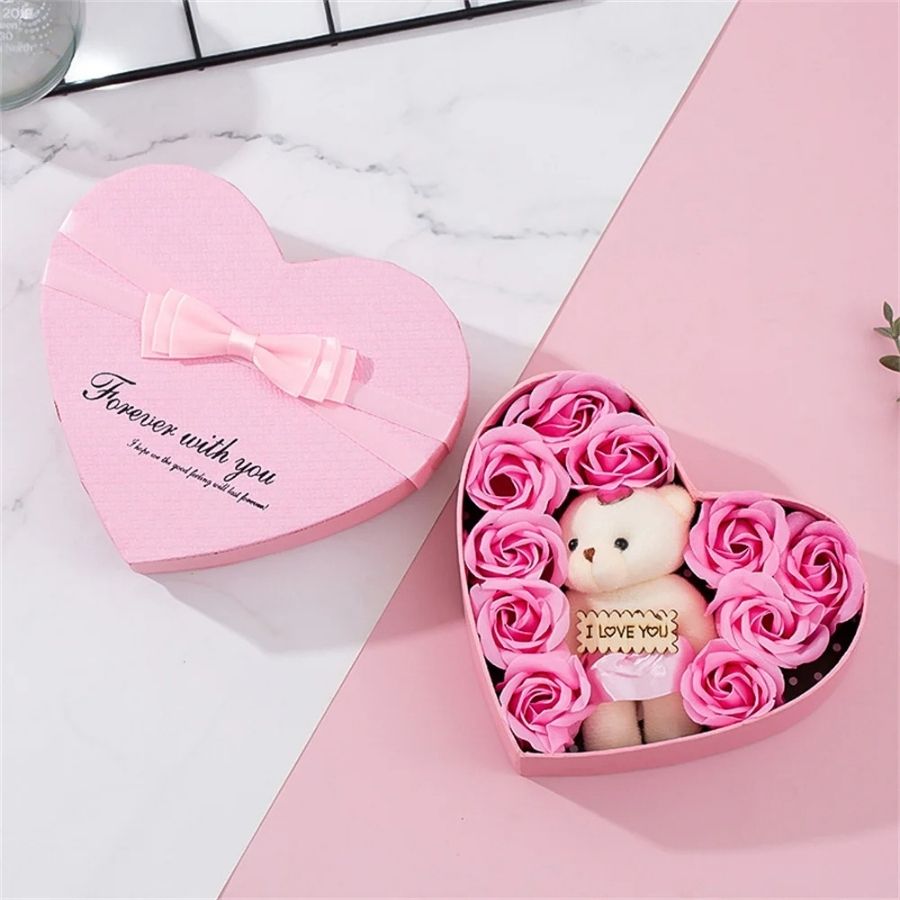 Ballon Saint-Valentin Qualatex 46cm - Sourire & Kiss Cœur - Bulle Transparente (Neuf)