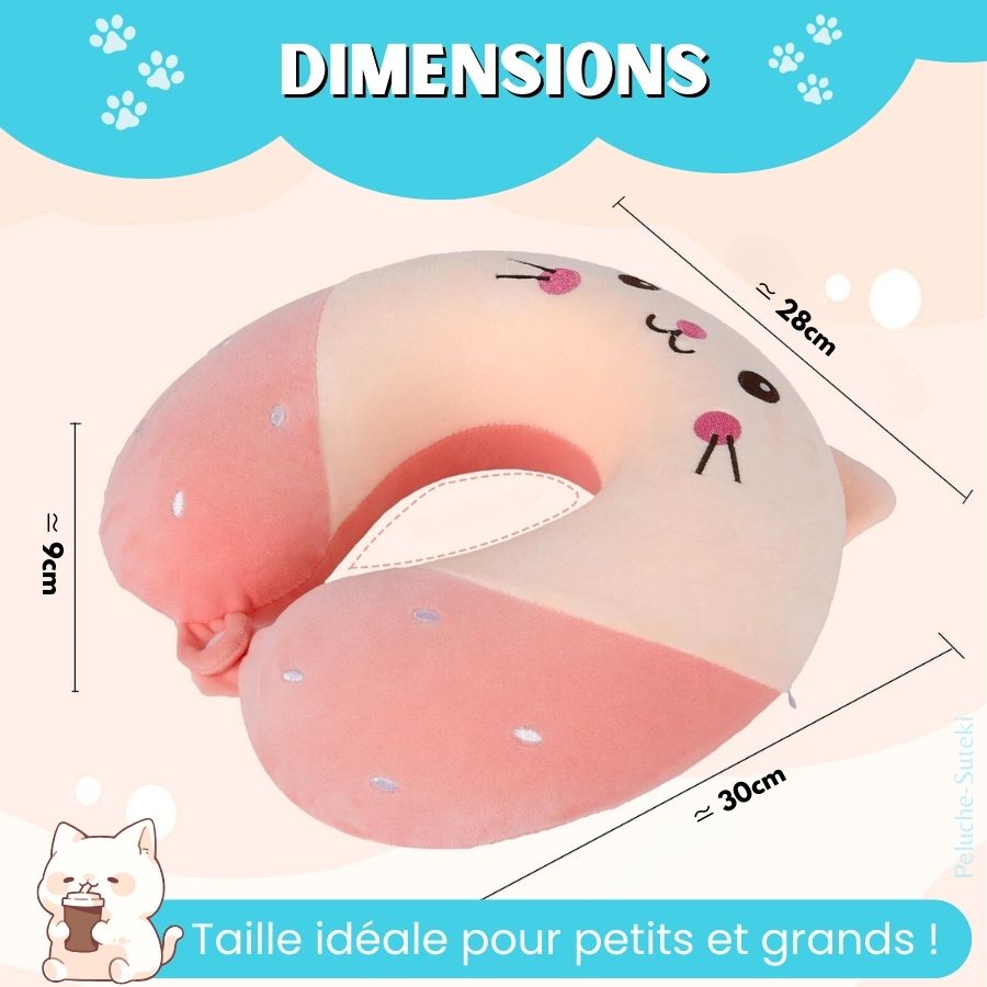 Coussin Chat en Peluche Chat Peluche Doudou Kawaii Plush Pillow Longue Coussin Enfant Cadeaux Copins Copines Anniversaire Fête Chaton Beige 70cm ( rose,70cm