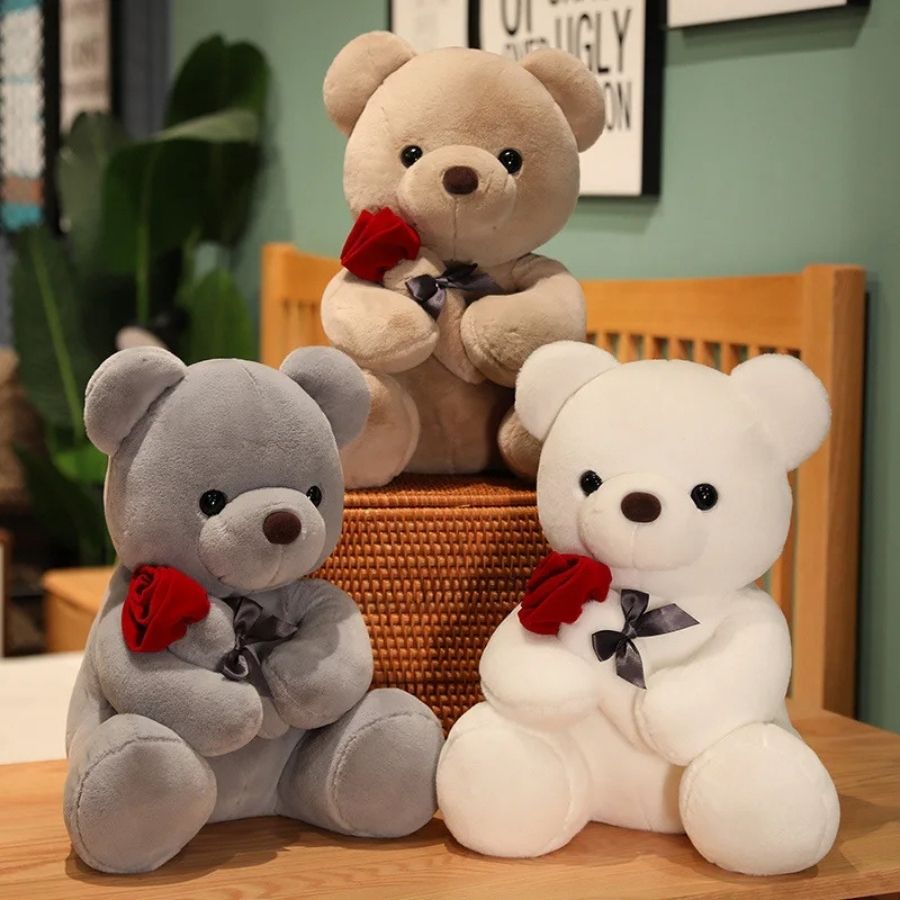 Boîte Cadeau Ours Avec Rose Préservée - Pour Saint-Valentin, Anniversaire, Mariage - Décoration Romantique