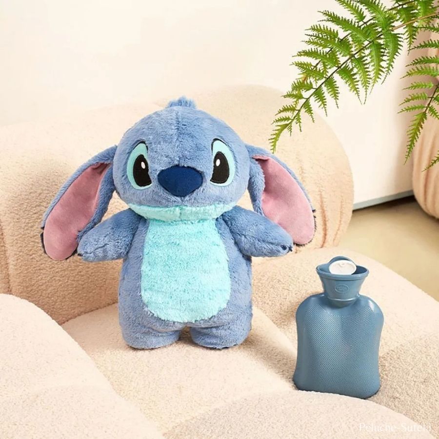Bouillotte 2 Litres Avec Housse En Peluche Douce - Lavable Et Amovible, Neuve