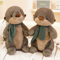 peluche-loutre-echarpe-douce-mignonne