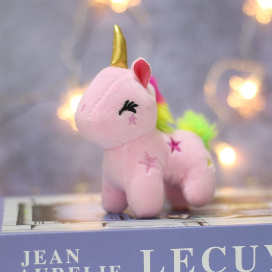 PORTE-CLÉS LICORNE EN PELUCHE ROSE main image 1